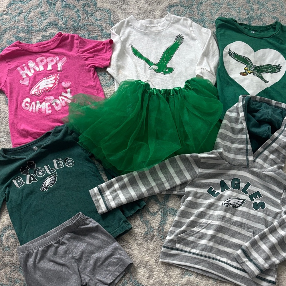 Girls toddlers PHILADELPHIA EAGLES shirts